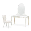 Michael Amini La Marisia Vanity Set with Mirror & Chair - Creamy Pearl
