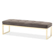 Michael Amini Dahlia Velvet Accent Bench - Chocolate/Gold