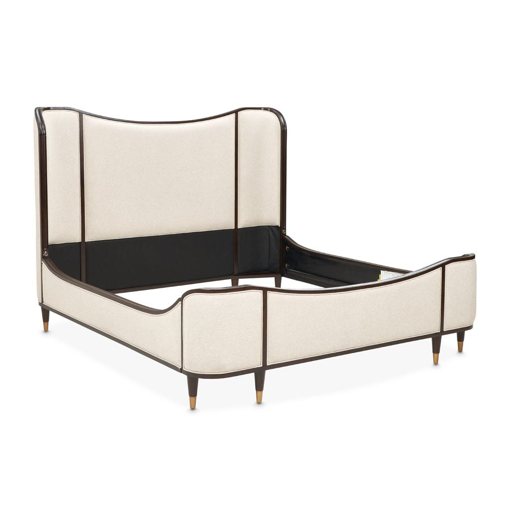 Michael Amini Camellia Field Queen Upholstered Bed - Warm Pecan