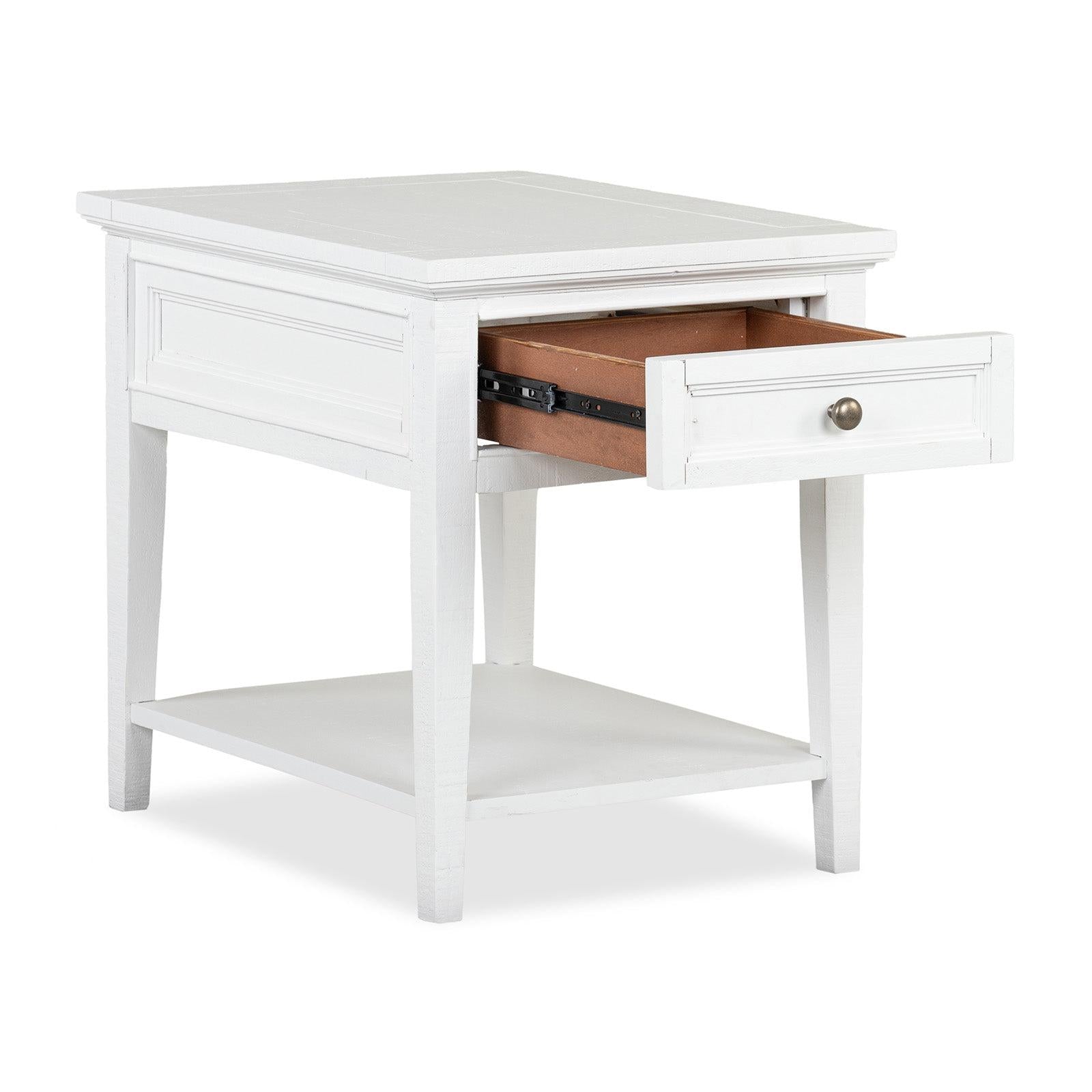 Magnussen Home Heron Cove Chalk White Rectangular End Table