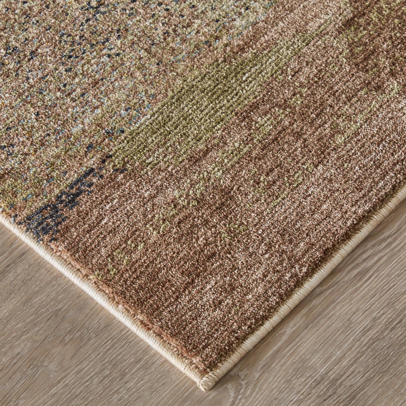 Feizy Pearson 39SBF Modern Abstract, Green/Ivory/Brown, Rug