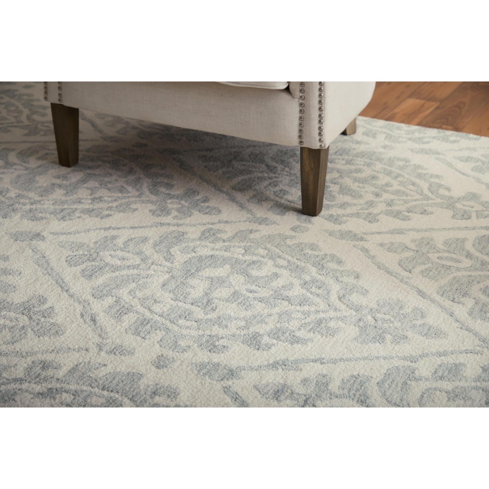 Feizy Belfort 8A29F Traditional Floral & Botanical Rug in Ivory/Gray