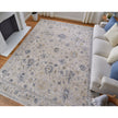 Feizy Pasha 39M7F Transitional Floral & Botanical in Ivory/Taupe/Blue