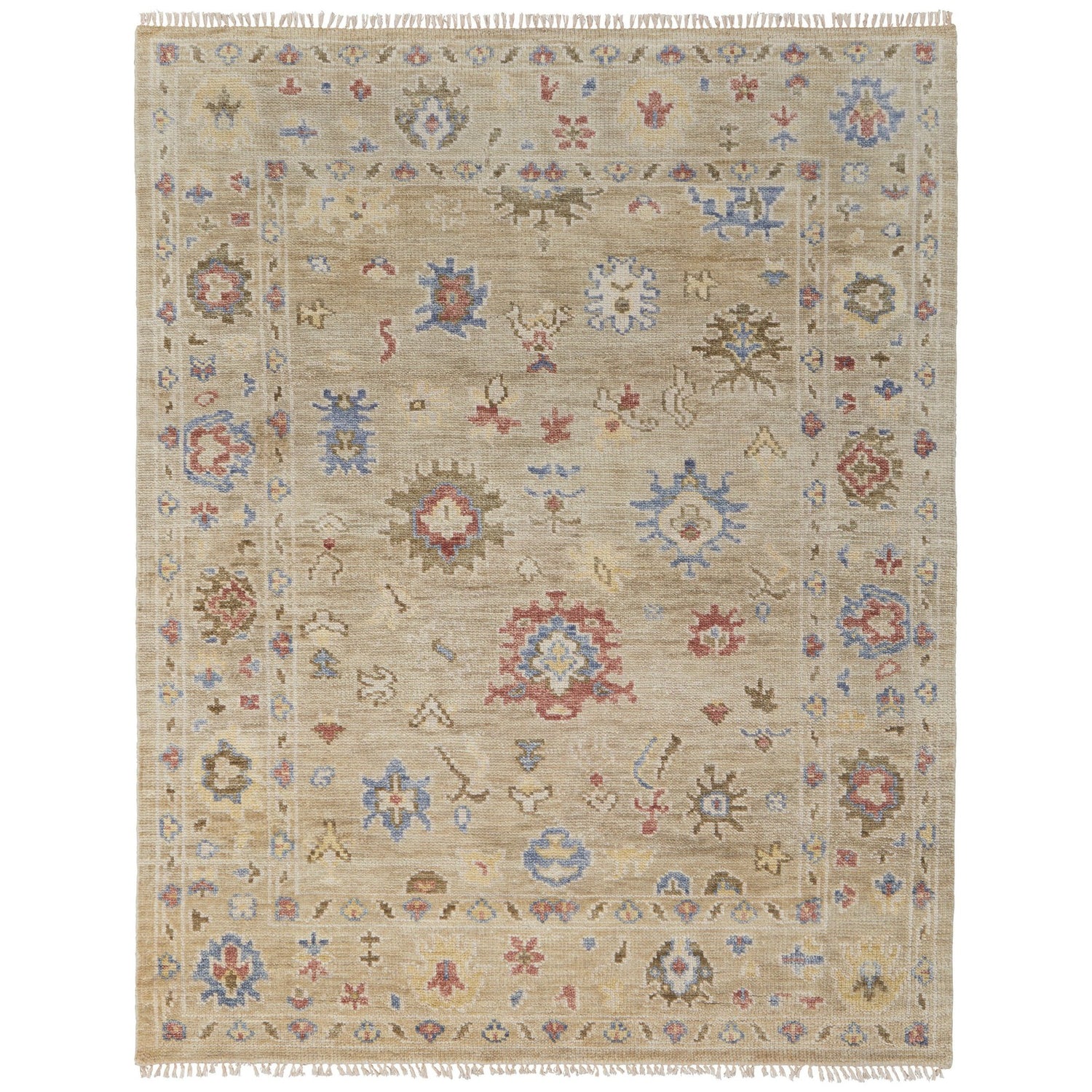 Feizy Fillmore 69CJF Transitional Floral & Botanical in Brown/Tan/Blue