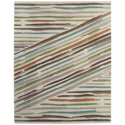 Feizy Eden 39QXF Modern Abstract Rug in Ivory/Brown/Blue