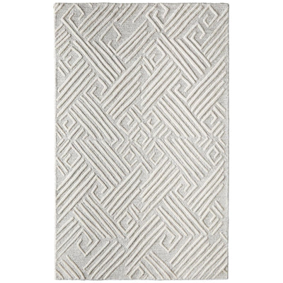Feizy Enzo 8737F Transitional Geometric Rug in Tan/Ivory