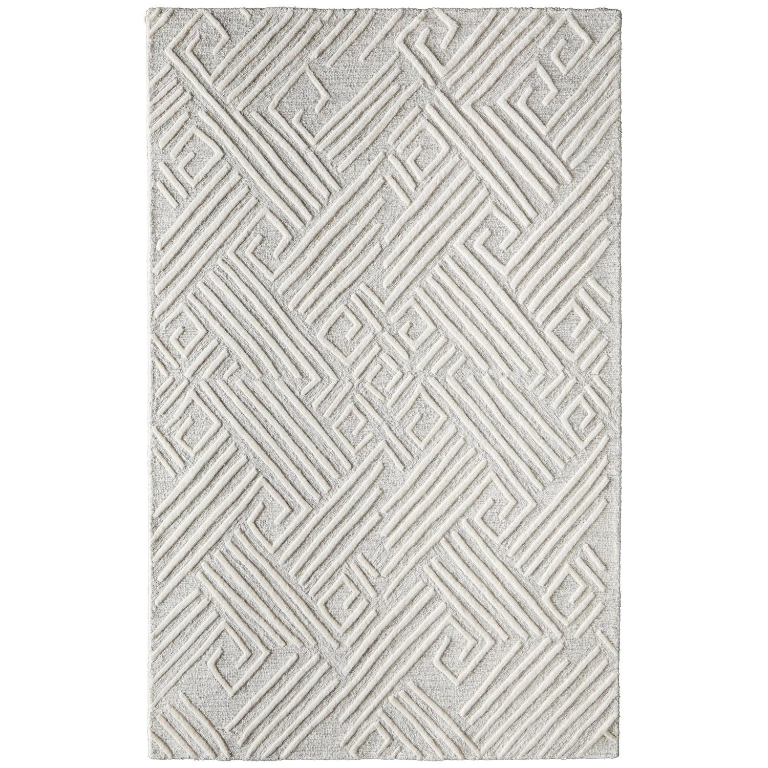 Feizy Enzo 8737F Transitional Geometric Rug in Tan/Ivory