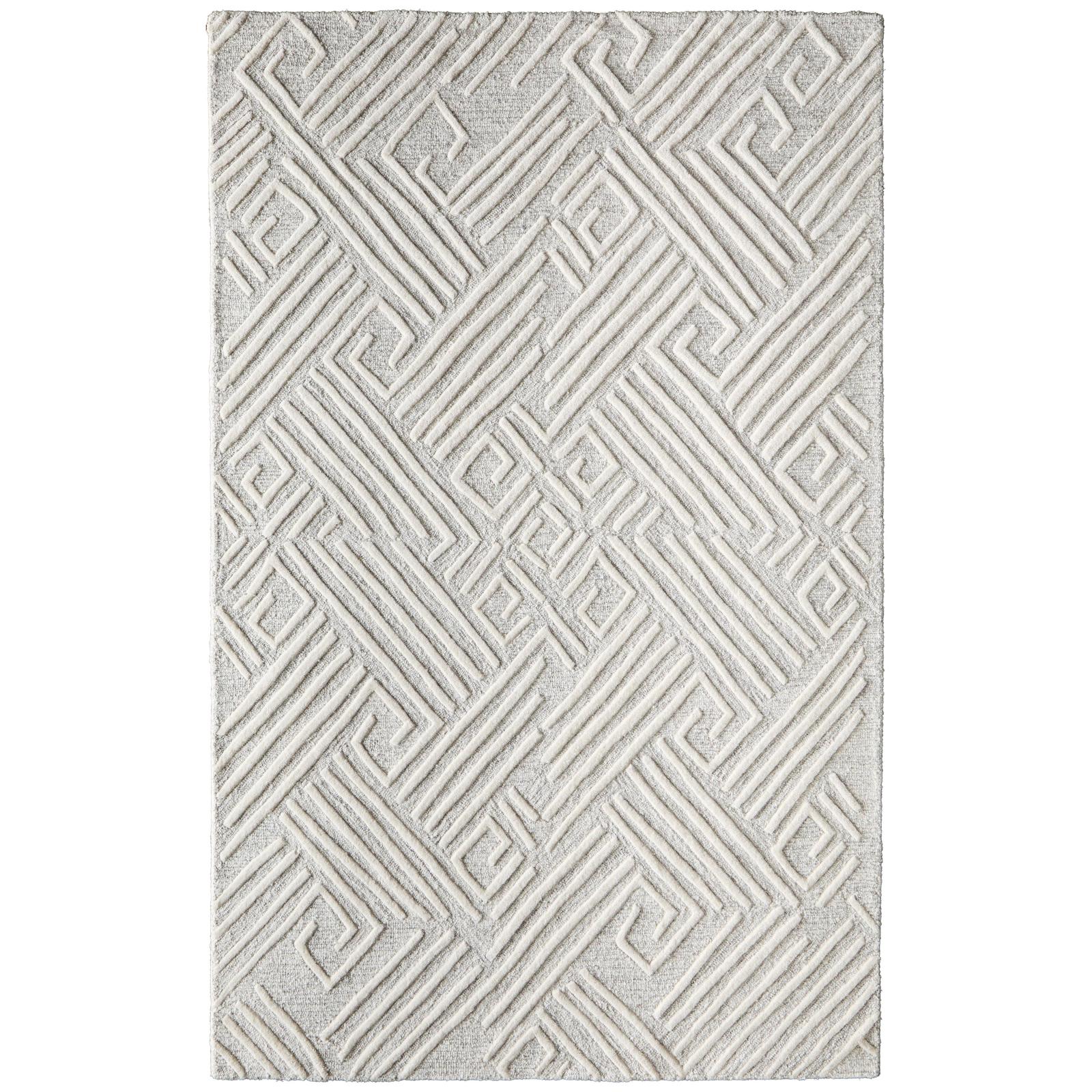 Feizy Enzo 8737F Transitional Geometric Rug in Tan/Ivory