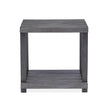 Magnussen Home Eldridge Weathered Gravel And Satin Bronze Rectangular End Table