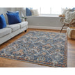 Feizy Kaia 39HRF Transitional Floral & Botanical in Blue/Orange/Ivory