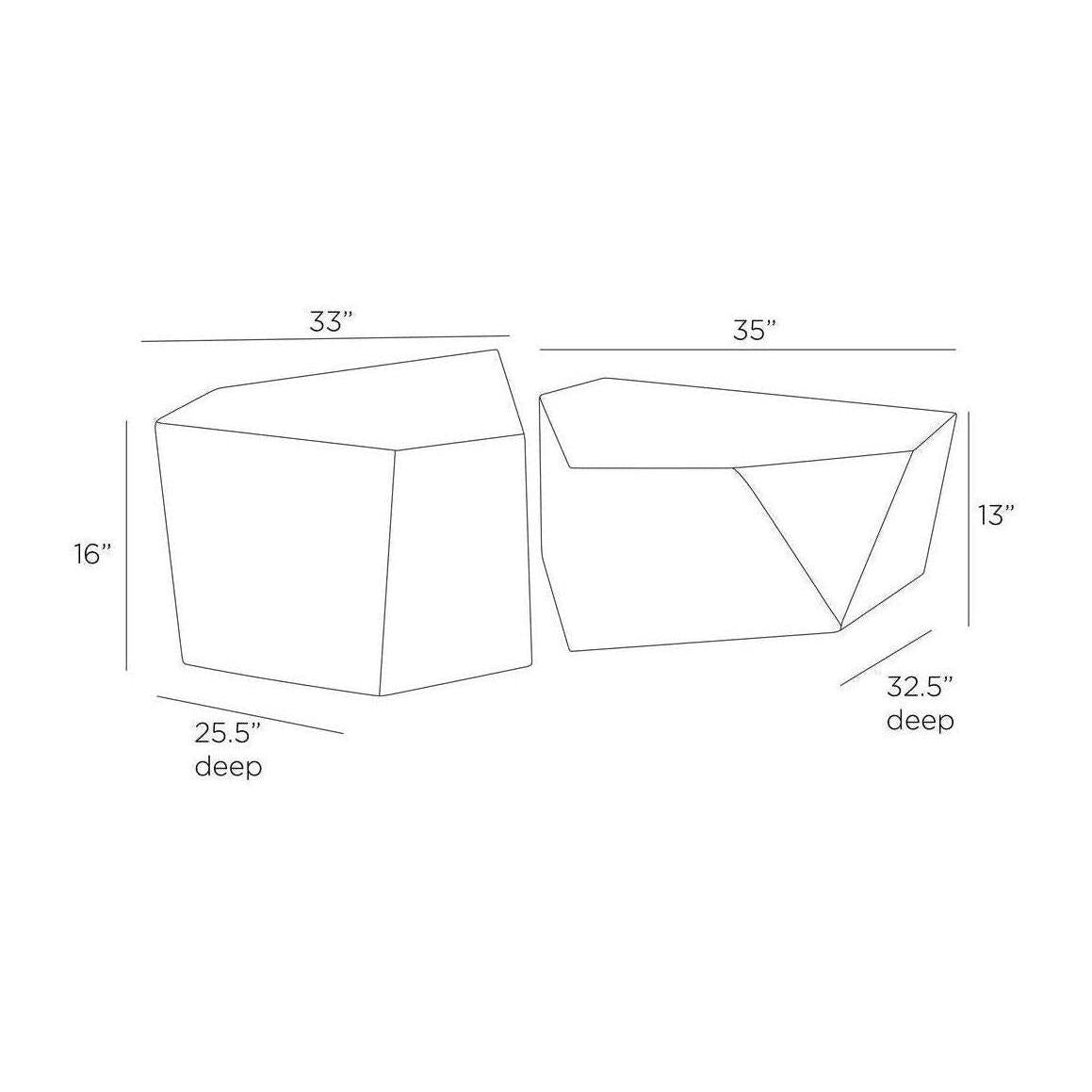 Arteriors Drover Outdoor Coffee Tables, Set of 2