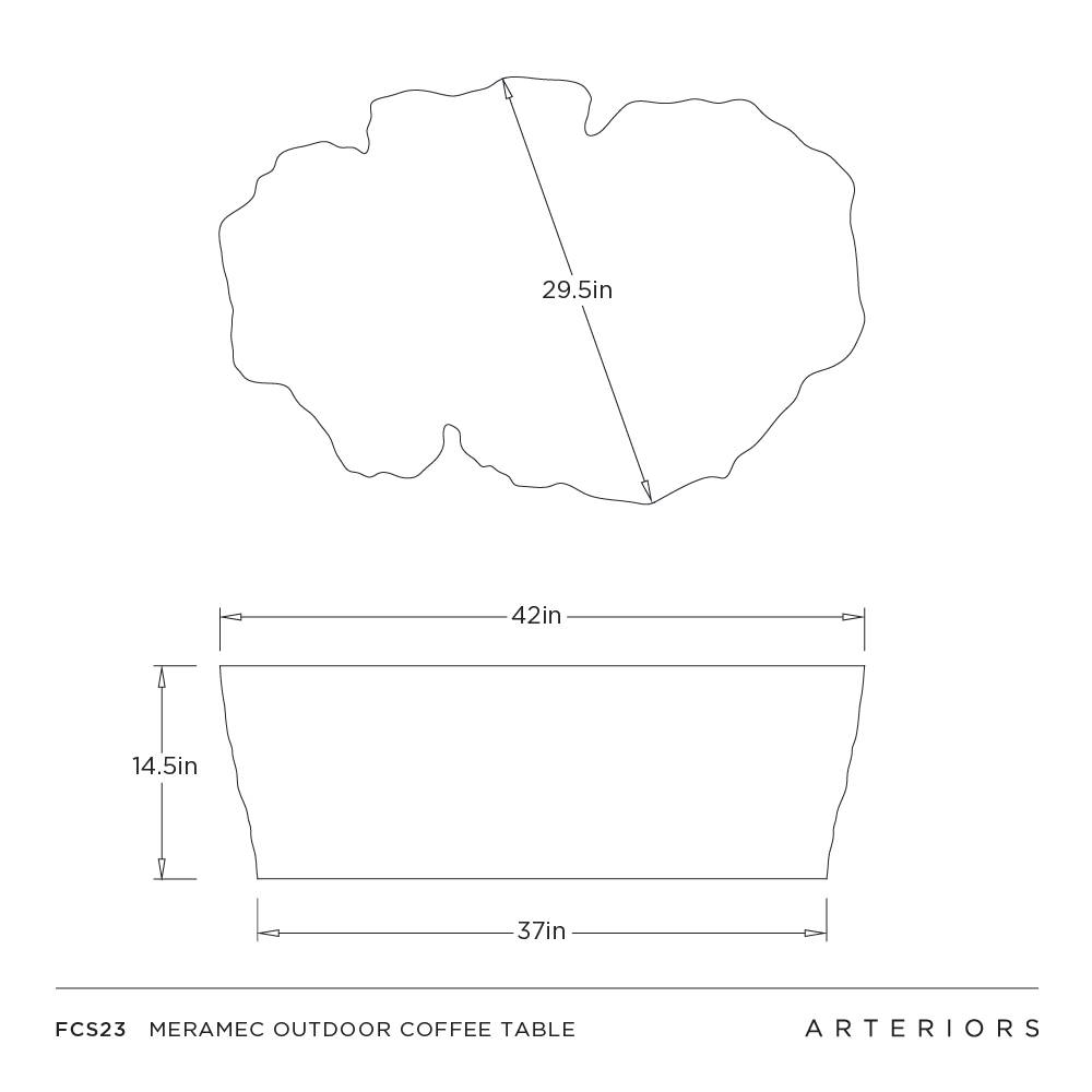 Arteriors Meramec Outdoor Coffee Table