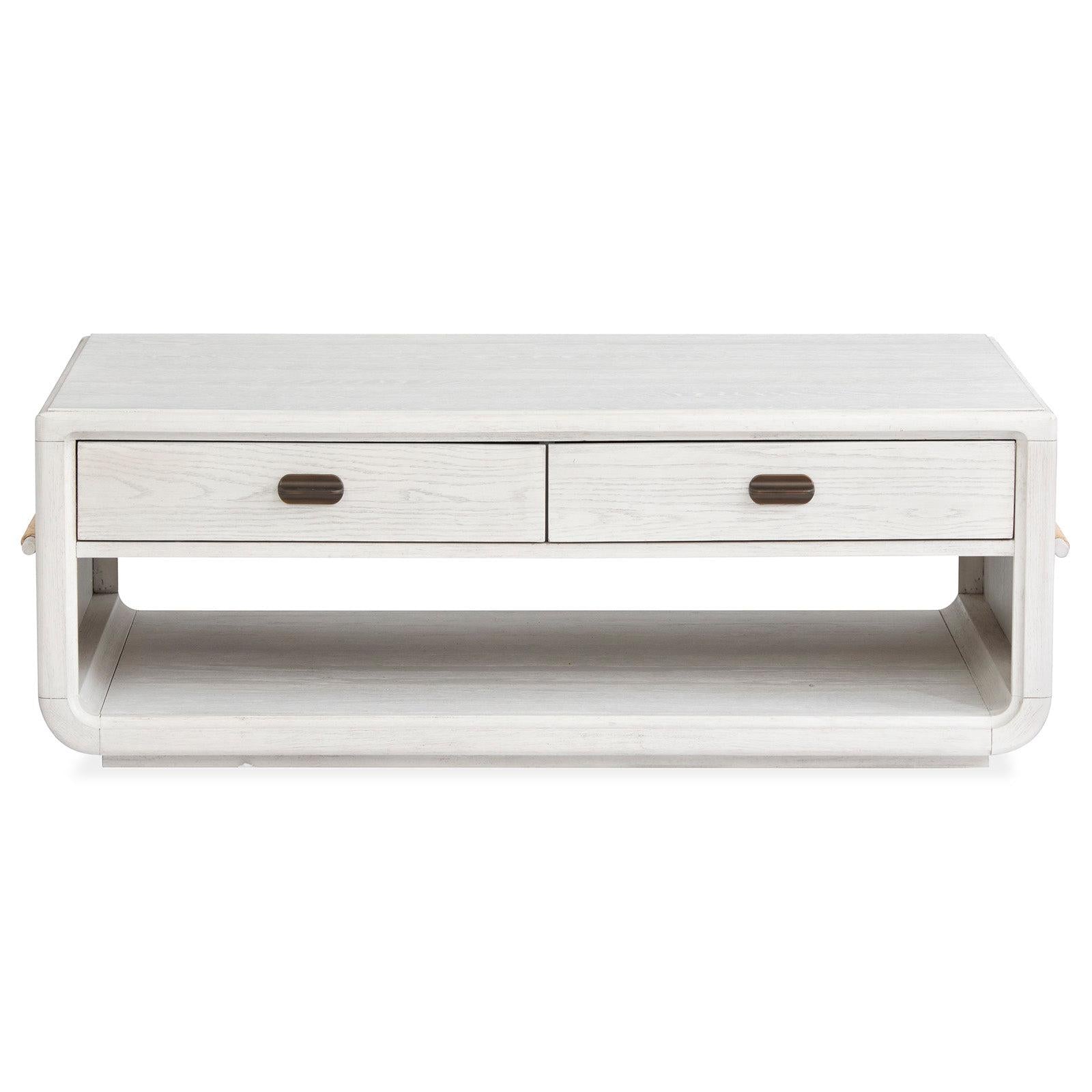 Salt Life Home Sunset Cove Moonlight Pearl Rectangular Cocktail Table with Casters