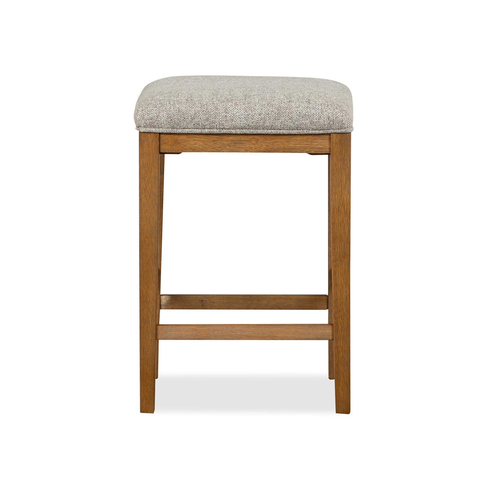 Magnussen Home Lindon Belgian Wheat Upholstered Stool