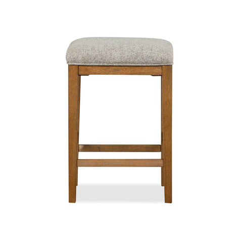 Magnussen Home Lindon Belgian Wheat Upholstered Stool