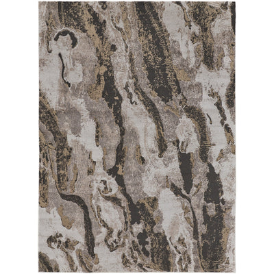 Feizy Vancouver 39FGF Modern Abstract in Ivory/Brown/Taupe