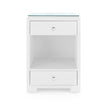 Villa & House Fedor 2-Drawer Side Table with Glass Top