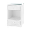 Villa & House Fedor 2-Drawer Side Table with Glass Top