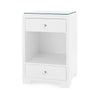 Villa & House Fedor 2-Drawer Side Table with Glass Top