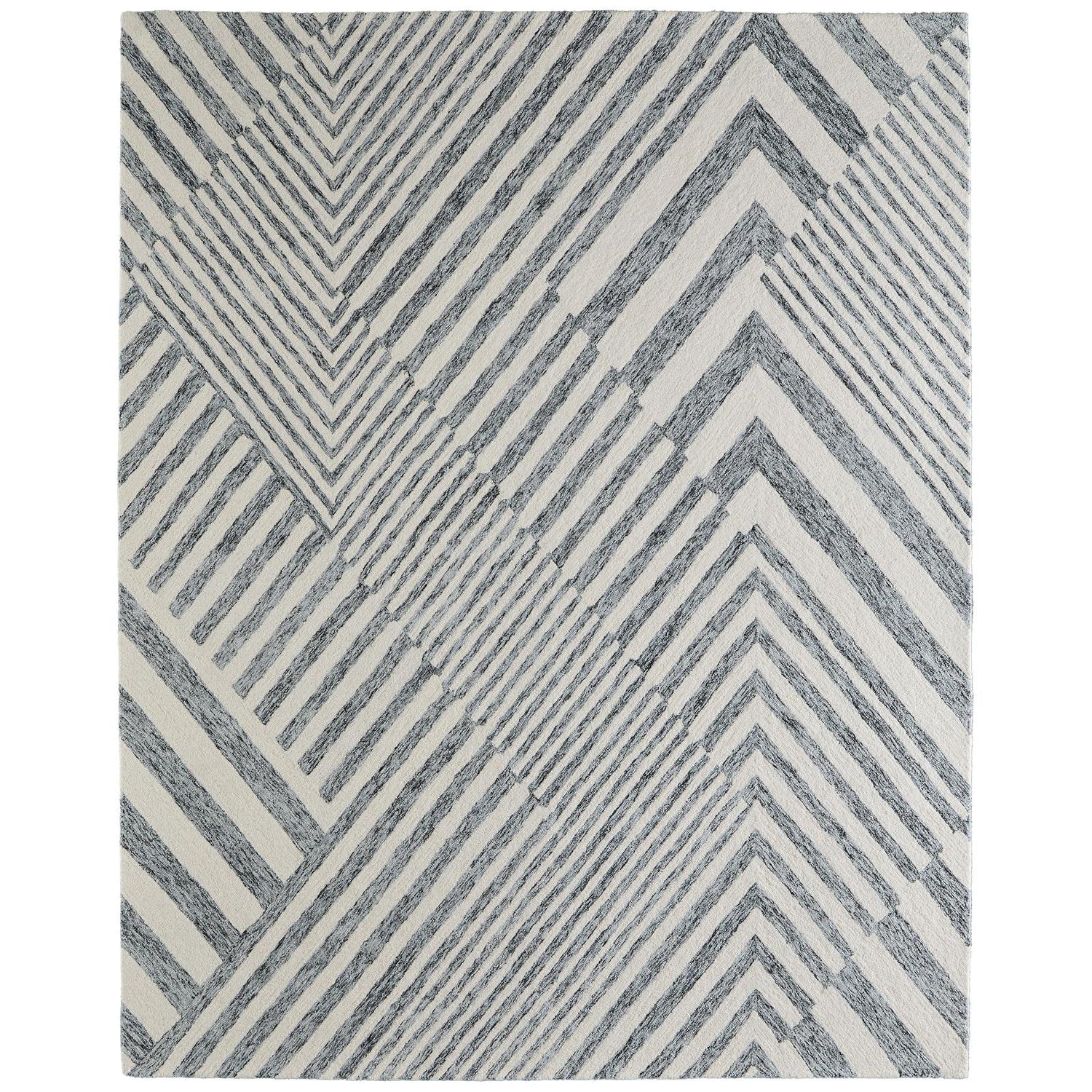 Feizy Wallace 8A42F Modern Geometric Rug in Gray/Ivory