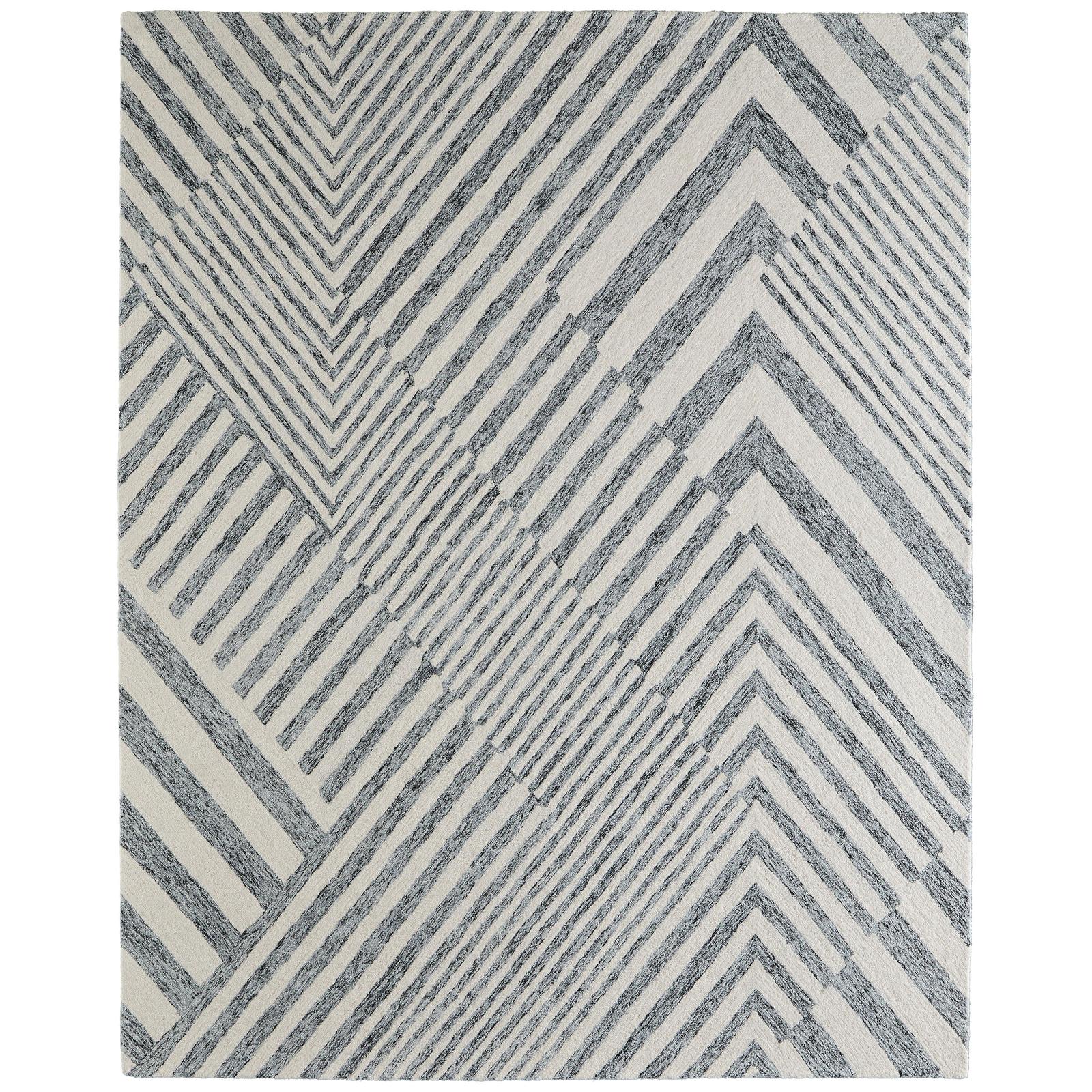 Feizy Wallace 8A42F Modern Geometric Rug in Gray/Ivory
