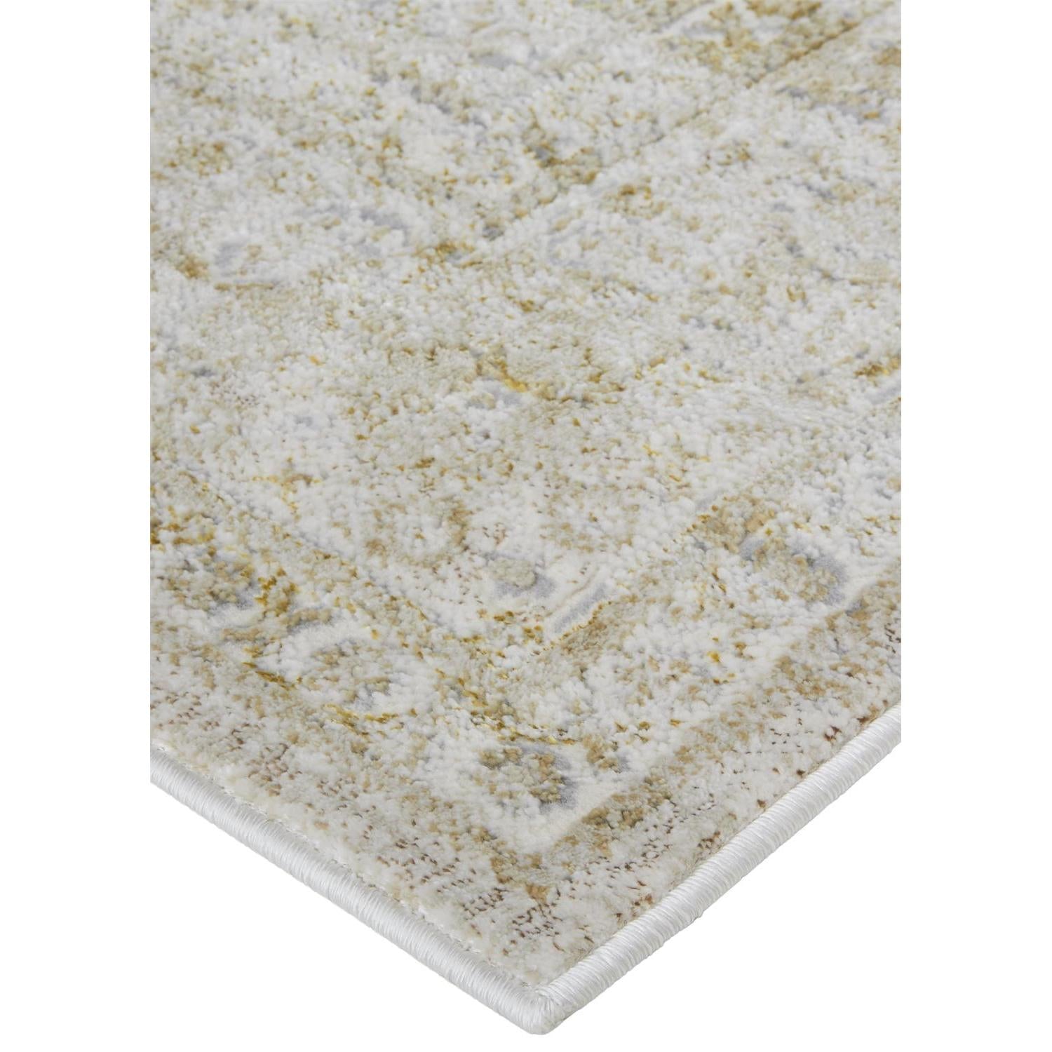 Feizy Aura 3734F Modern Oriental Rug in Ivory/Gold