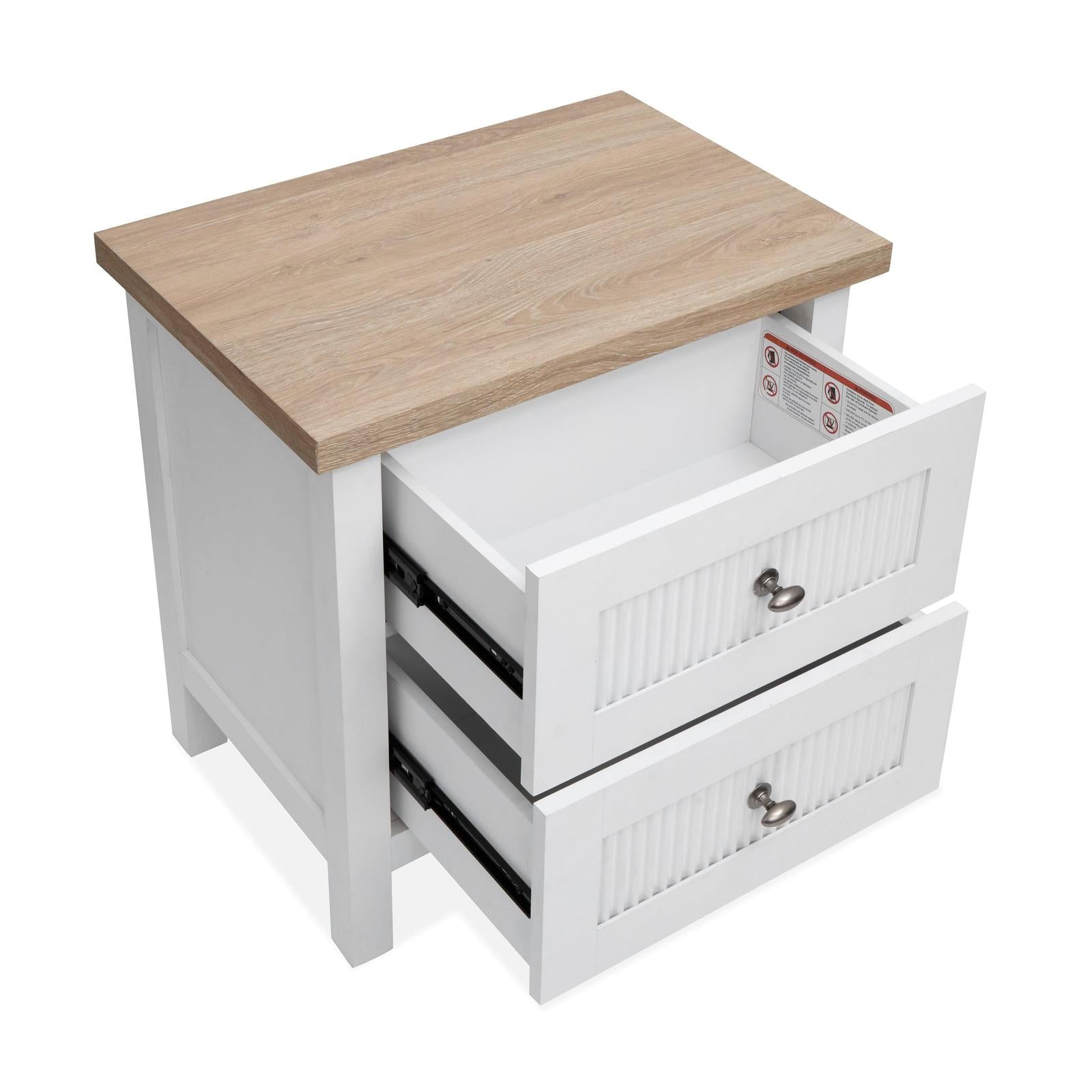 Salt Life Home Windmill Harbour White Whisp and Sand Drawer Nightstand