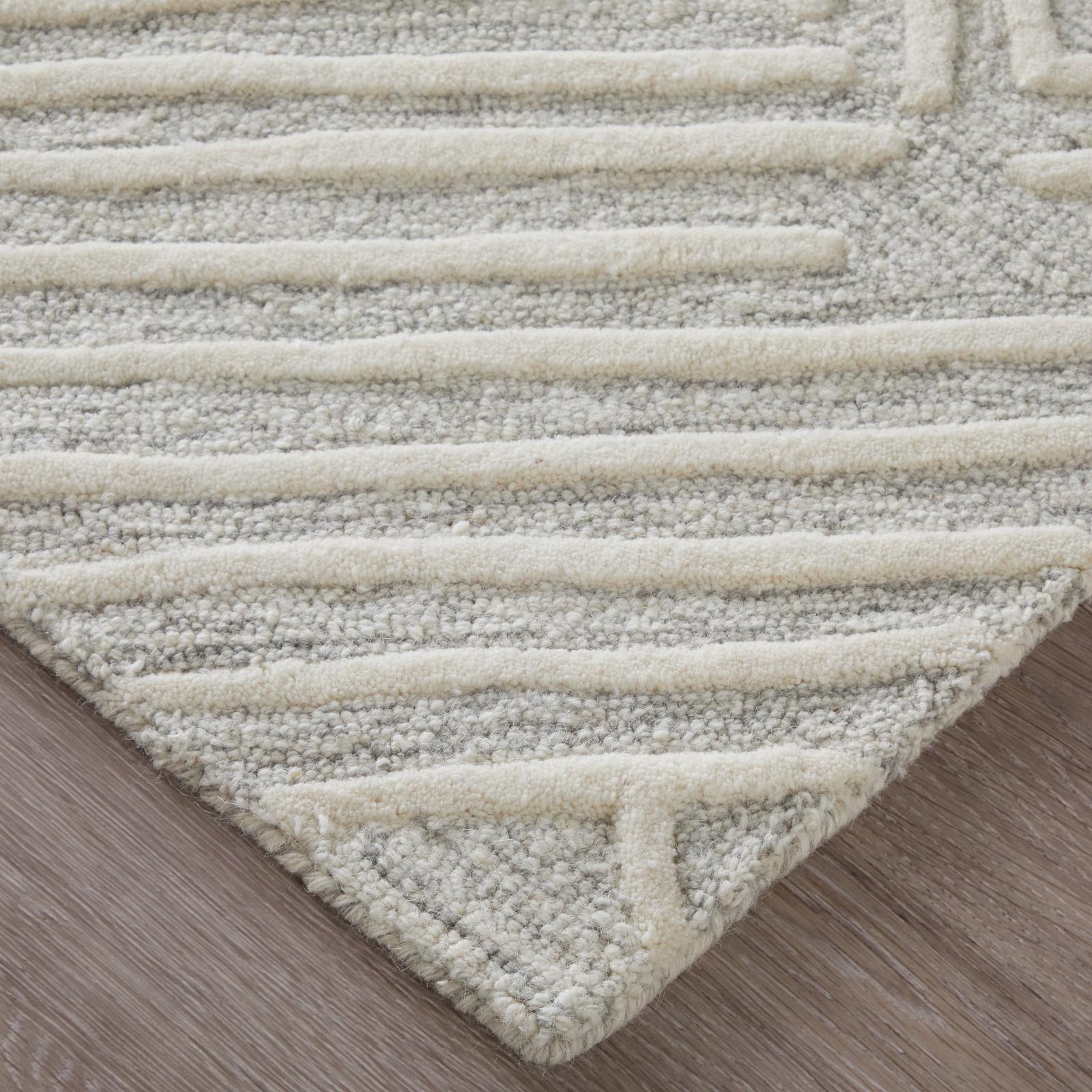 Feizy Enzo 8737F Transitional Geometric Rug in Tan/Ivory