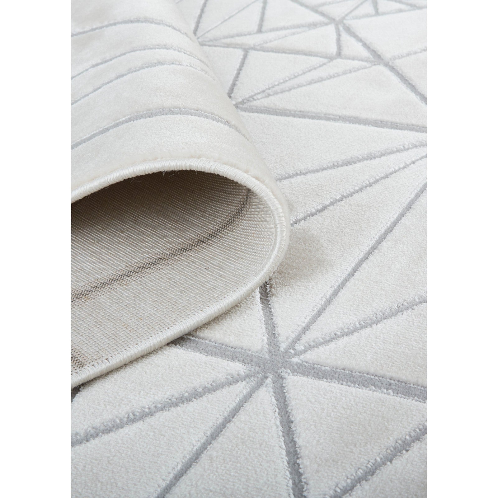Feizy Micah 3045F Modern Geometric in White/Silver/Gray