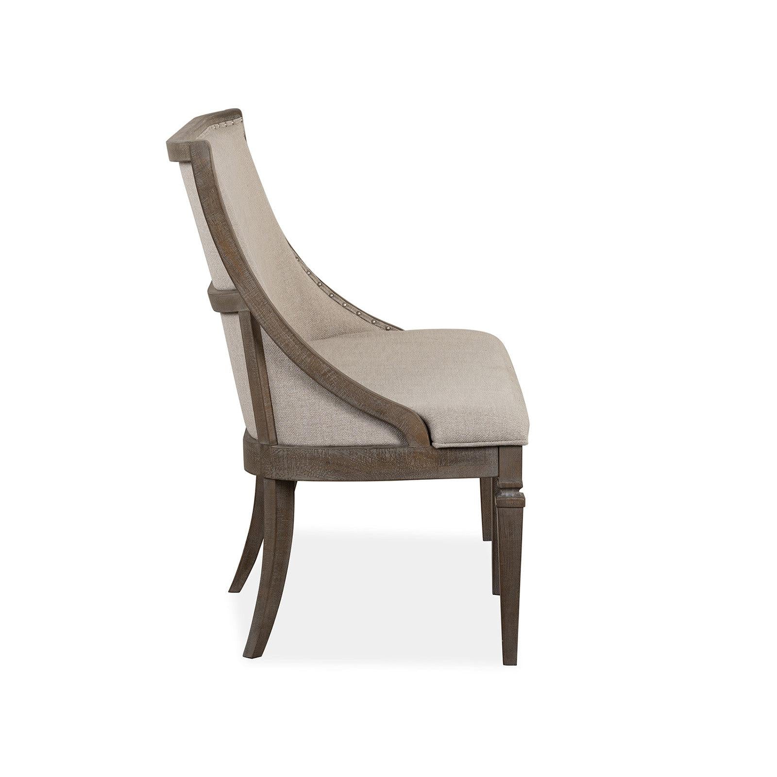Magnussen Home Lancaster Dovetail Grey Upholstered Bench With Back