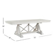Magnussen Home Heron Cove Chalk White And Dovetail Grey Extendable Trestle Dining Table