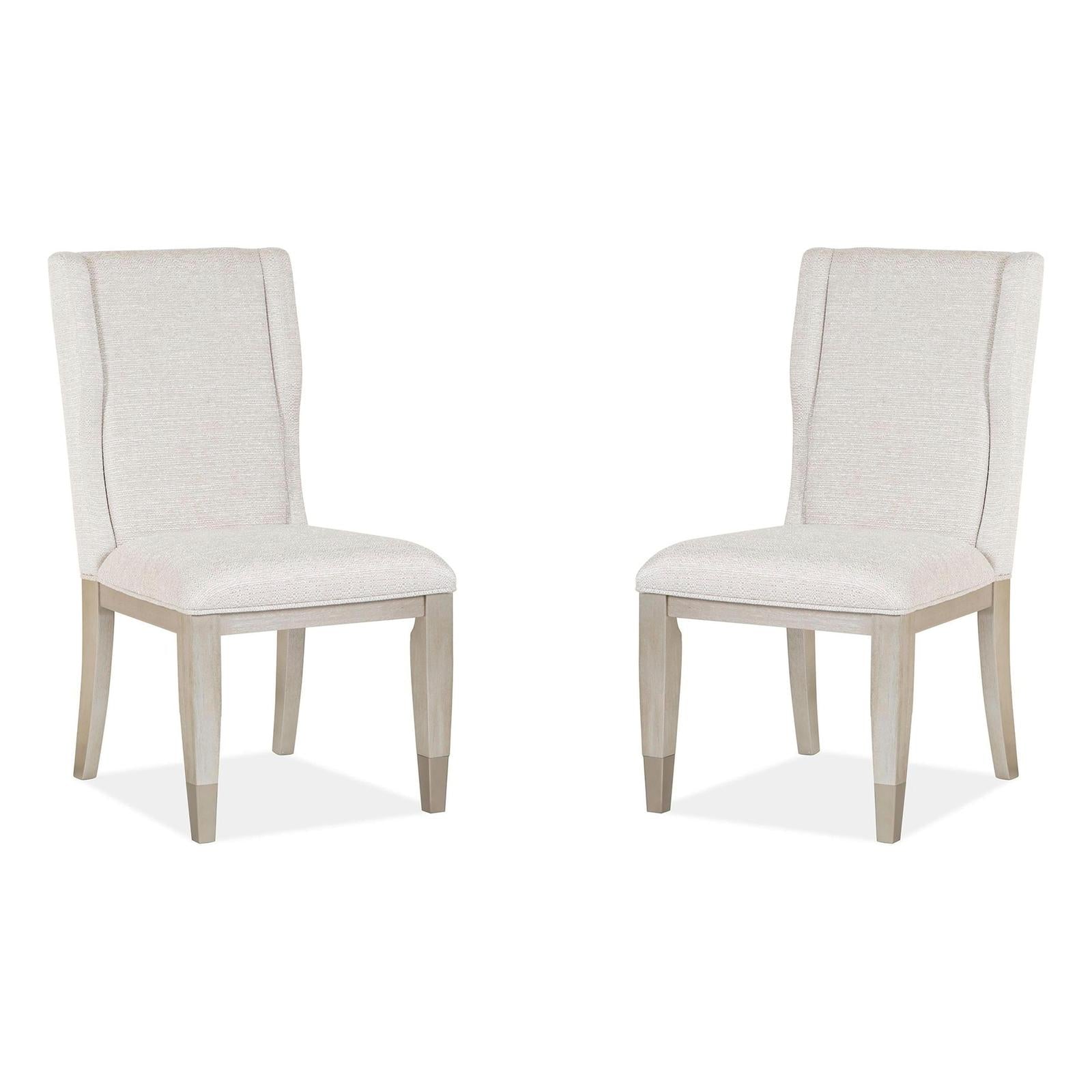 Magnussen Home Lenox Acadia White Upholstered Host Chair Set of 2
