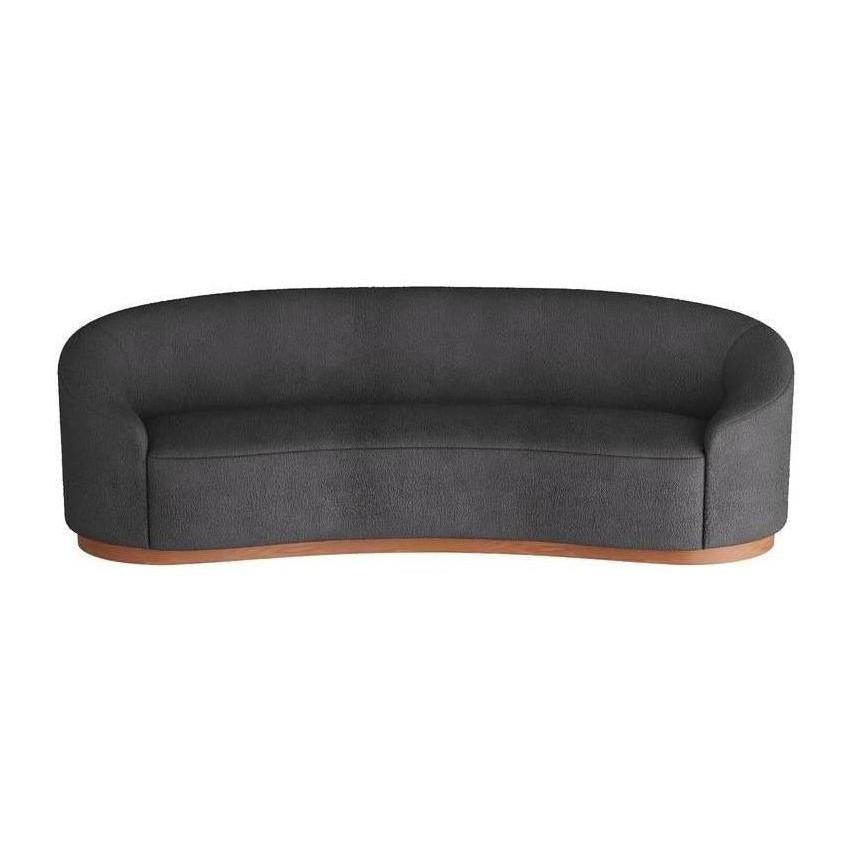 Arteriors Turner Sofa Charcoal Sherpa White Oyster Clearance