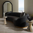 Arteriors Turner Sofa Charcoal Sherpa White Oyster Clearance