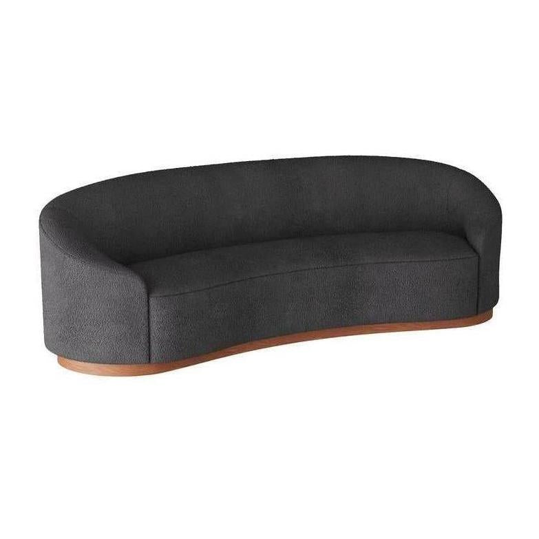 Arteriors Turner Sofa Charcoal Sherpa White Oyster Clearance