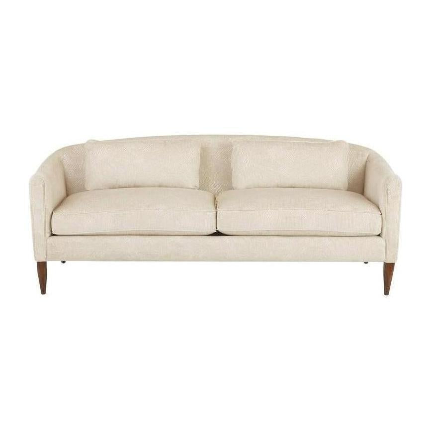 Arteriors Vincent Sofa Textured Ivory Dark Walnut