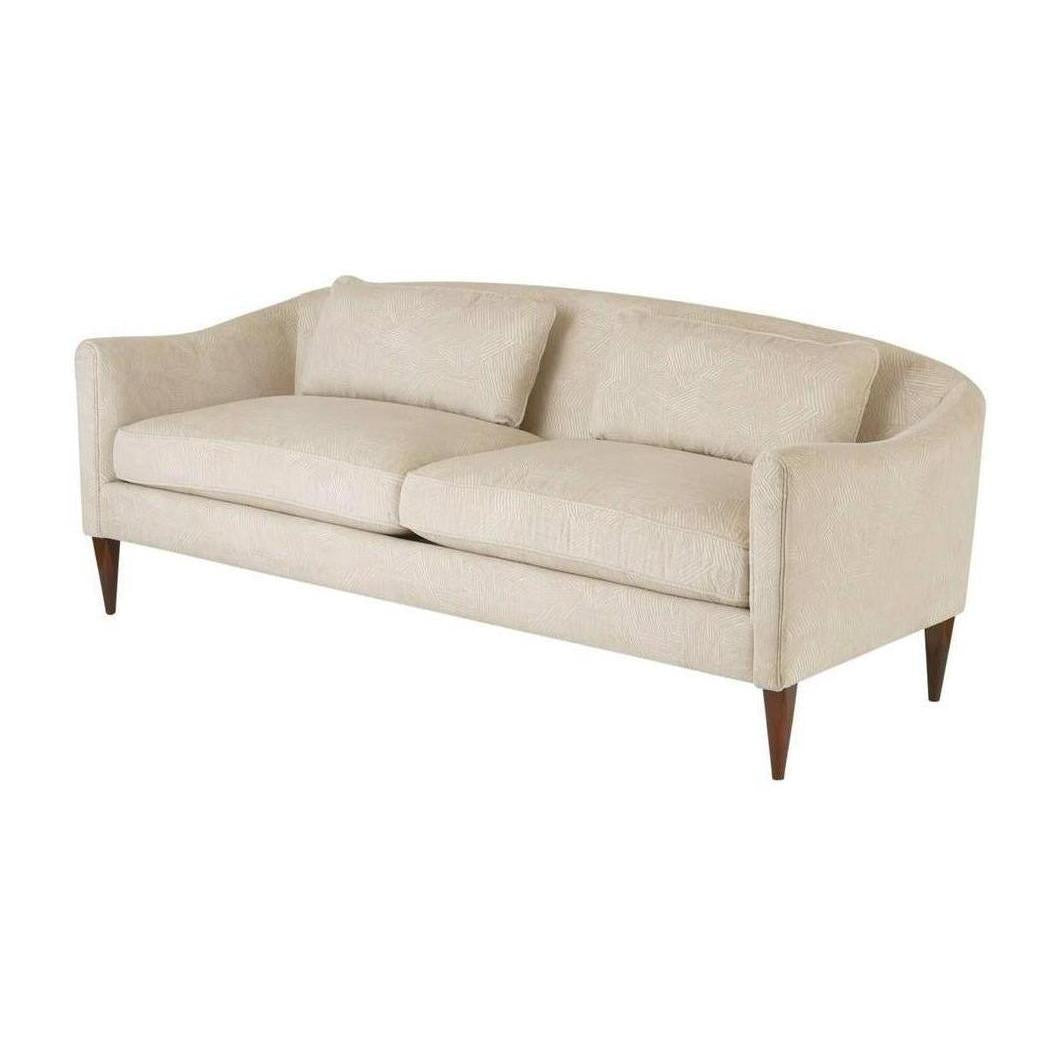 Arteriors Vincent Sofa Textured Ivory Dark Walnut