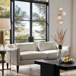 Arteriors Vincent Sofa Textured Ivory Dark Walnut