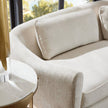 Arteriors Vincent Sofa Textured Ivory Dark Walnut