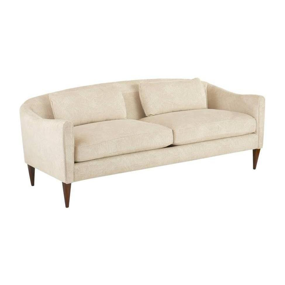 Arteriors Vincent Sofa Textured Ivory Dark Walnut