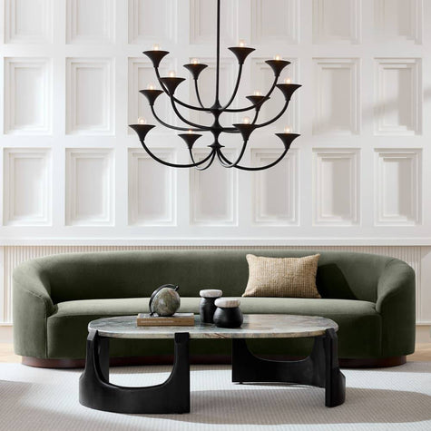 Arteriors Turner Sofa Pine Performance Chenille Dark Walnut