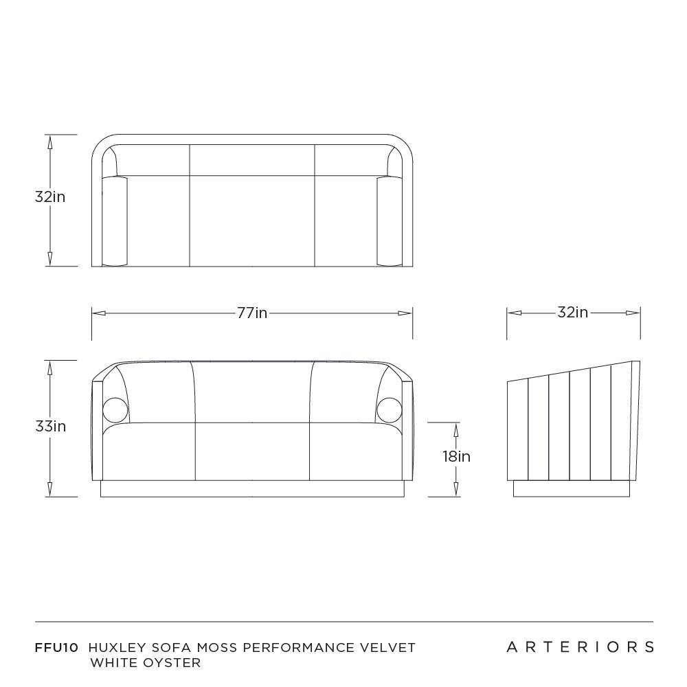 Arteriors Velvet White Oyster Huxley Sofa