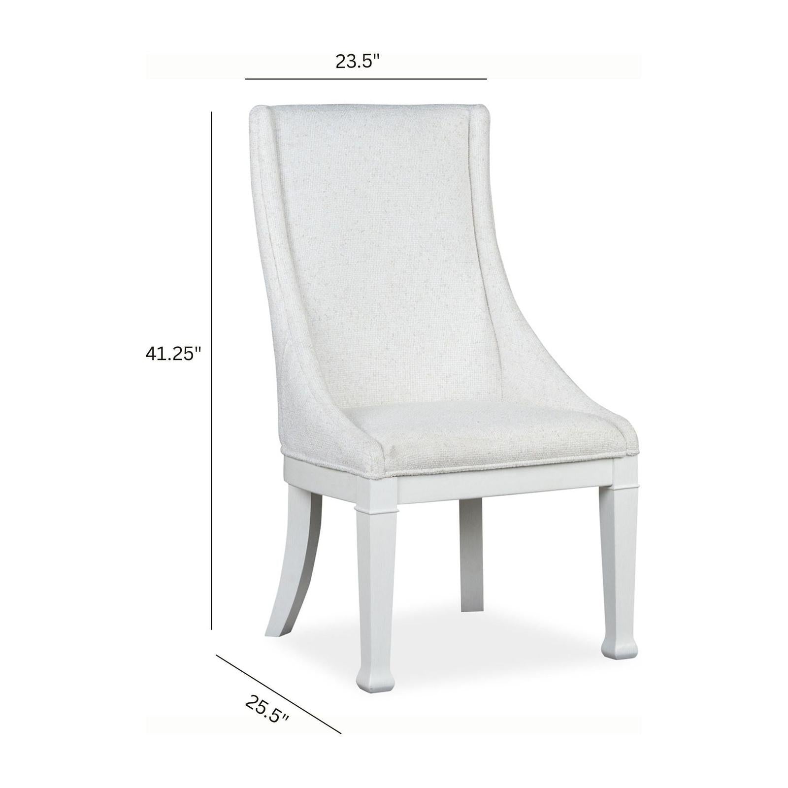 Magnussen Home Kingston Whisper White & Cerused Nutmeg Upholstered Host Chair Set of 2
