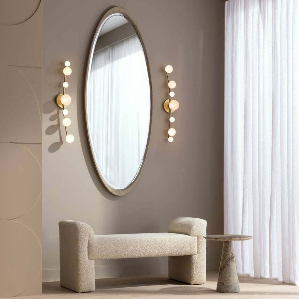 Arteriors Windemere Bench Cream Sherpa