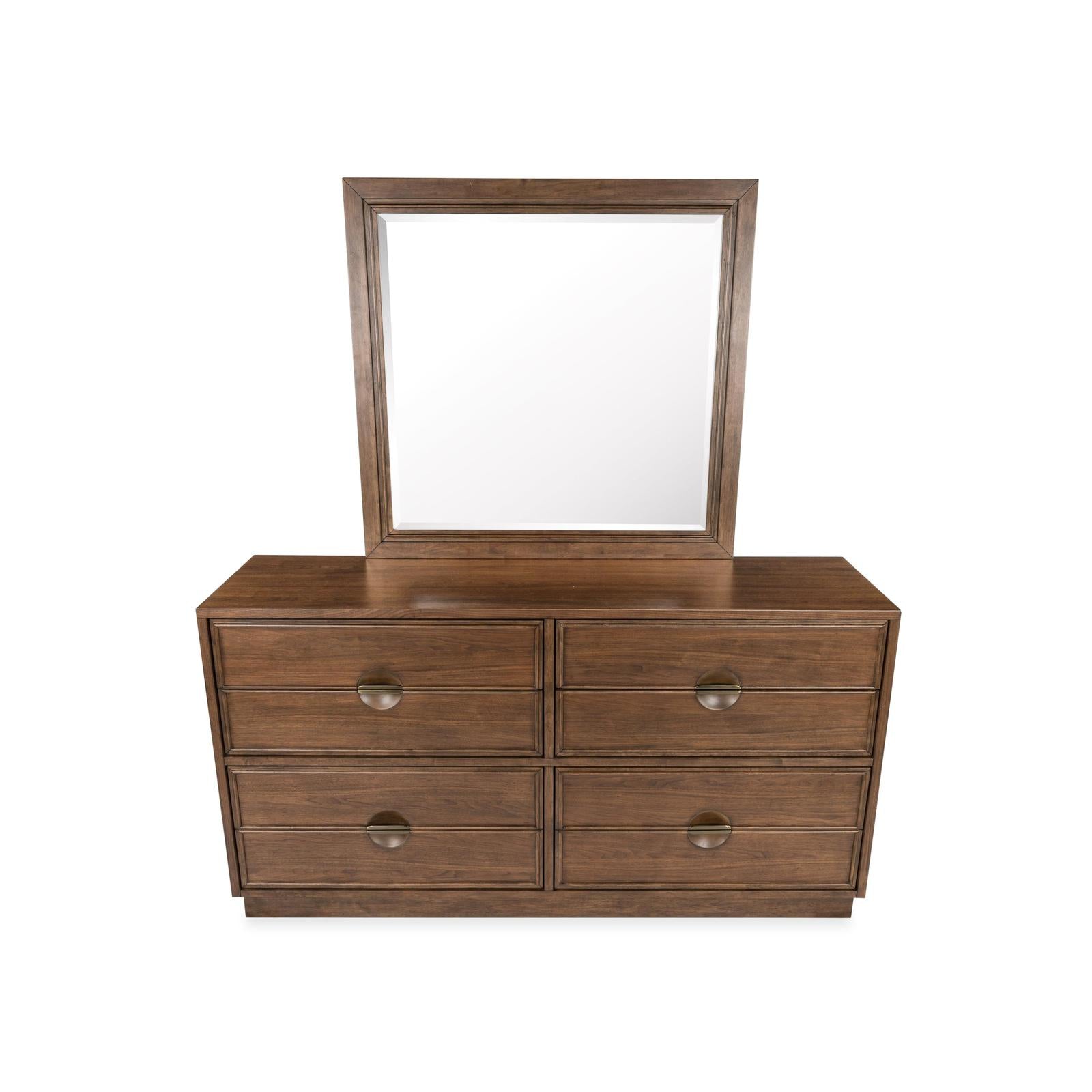 Magnussen Home Selena Brown Double Drawer Dresser With Landscape Mirror