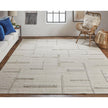 Feizy Longridge T8002 Modern Geometric, Ivory/Tan, 10' x 14' Rug
