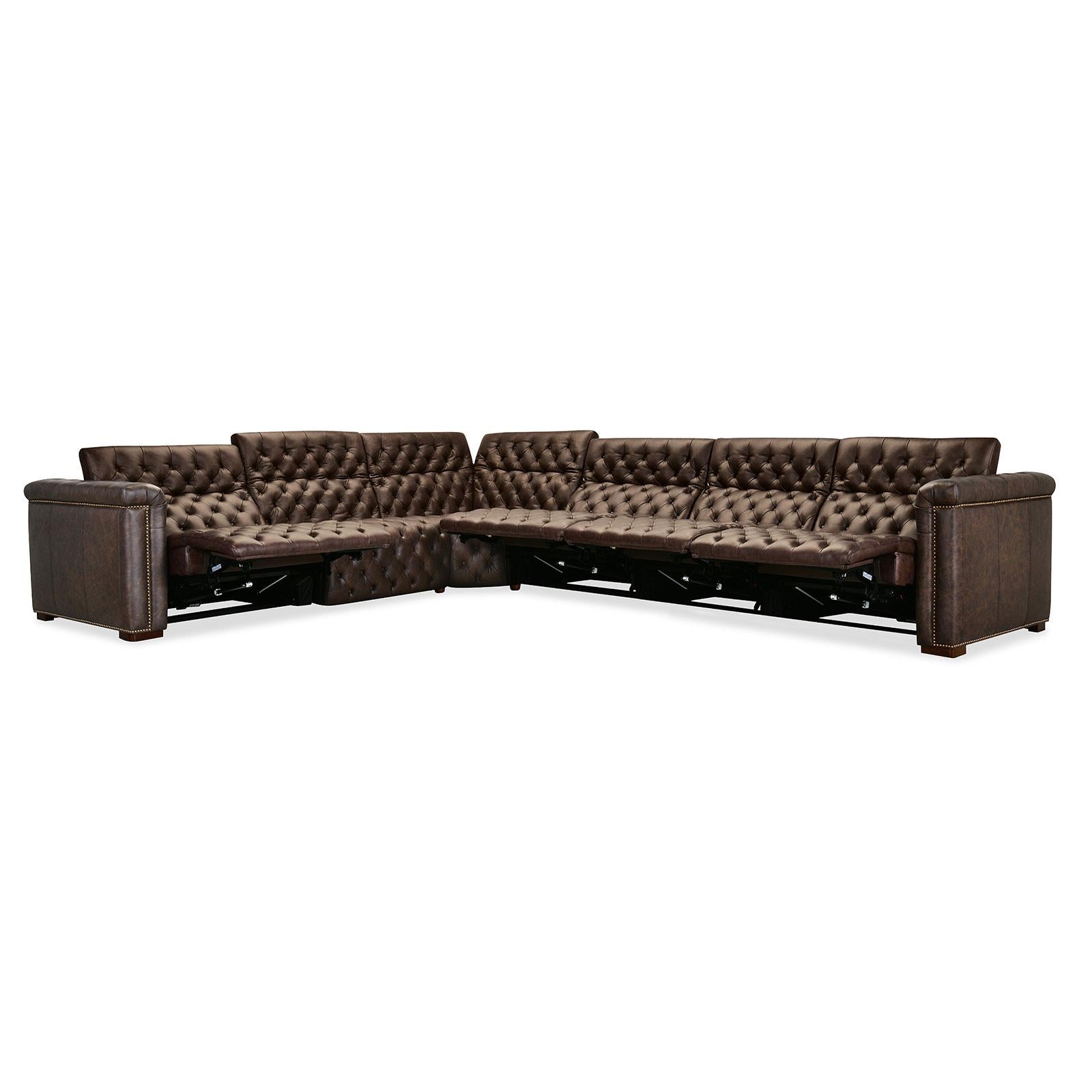 Hooker Furniture Savion Deux 6 Seat Sectional with Four Power Recliners and Seven Power Headrests