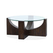 Magnussen Home Beckham Rustic Tavern Round Cocktail Table With Casters