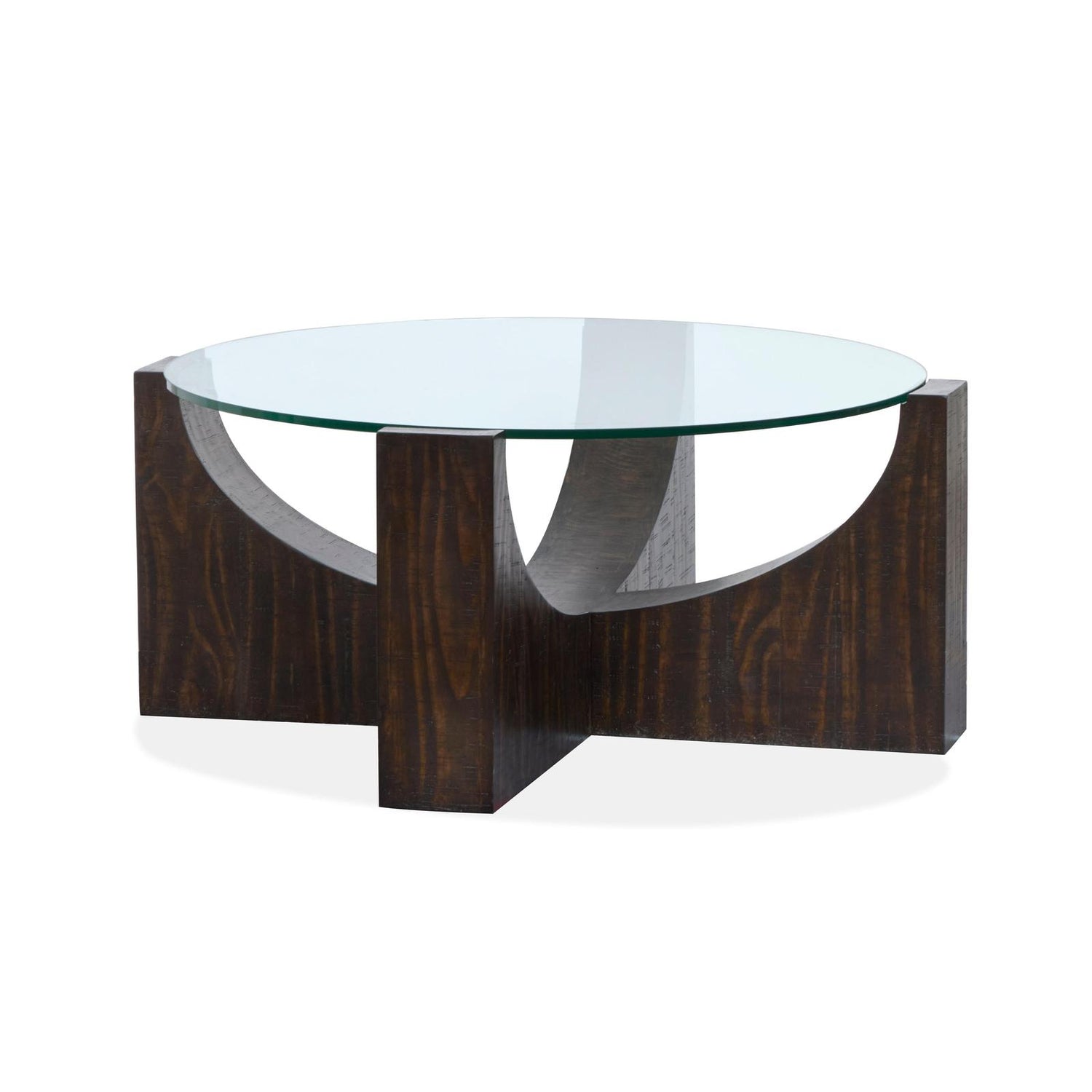 Magnussen Home Beckham Rustic Tavern Round Cocktail Table With Casters
