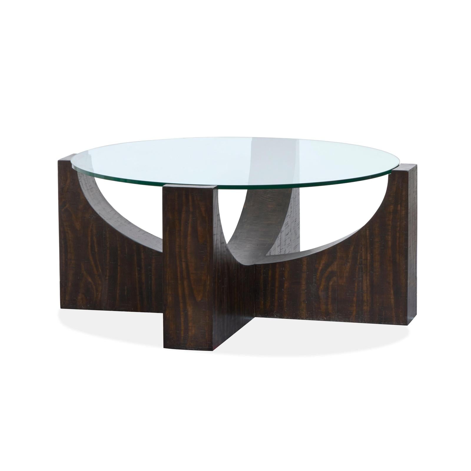 Magnussen Home Beckham Rustic Tavern Round Cocktail Table With Casters